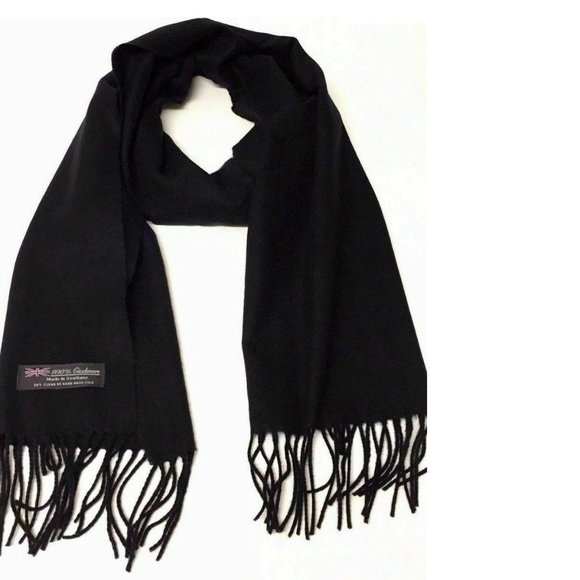 New Soft Navy Blue Warm 100% Cashmere Scarf - Picture 3 of 5